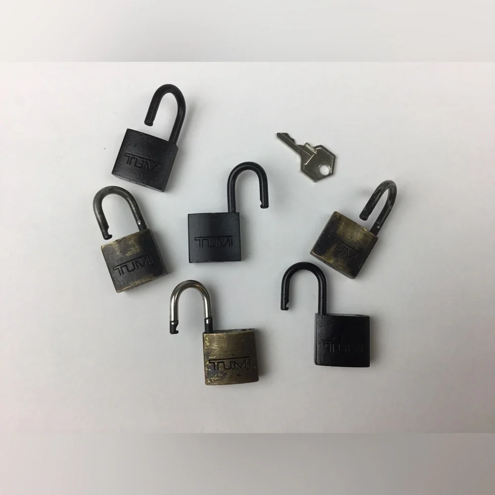 TUMI Metal Luggage Key Lock TSA Compliant - Set of 6 Locks Plus Key